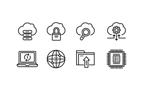 Cloud Computing Icon Pack 166752 Vector Art At Vecteezy