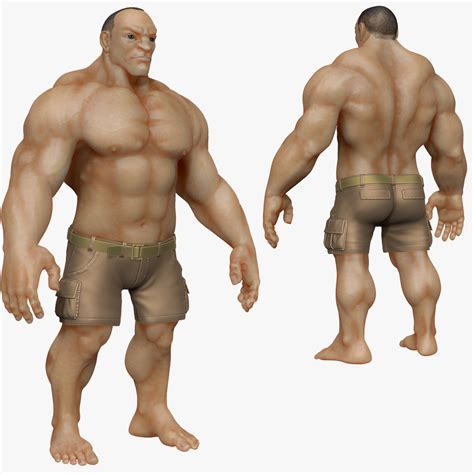 Muscular Man 2 Zbrush Sculpt 3D Model 39 Unknown Obj Ztl Free3D