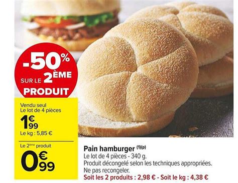 Promo Pain Hamburger Chez Carrefour Market Icatalogue Fr