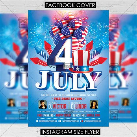 4th Of July Celebration Premium A5 Flyer Template ExclsiveFlyer