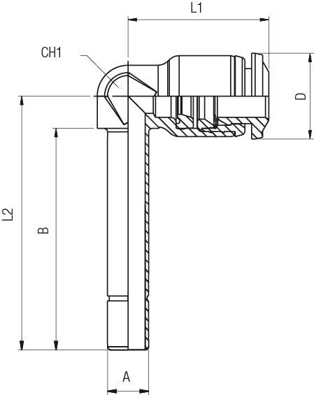 RACOR A L ORIENTABLE CON ESPIGA LISA LARGA 85150