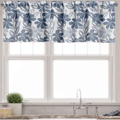 Ambesonne Floral Window Valance Pastel Colors With Leaves 54 X 18