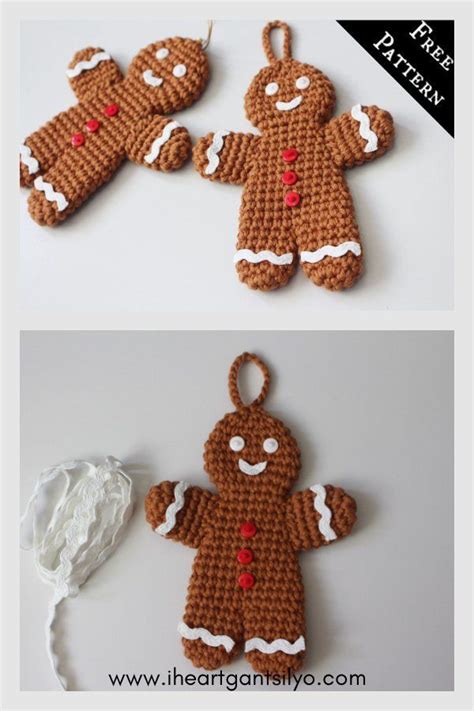 6 Gingerbread Man Ornament Free Crochet Pattern And Paid Crochet