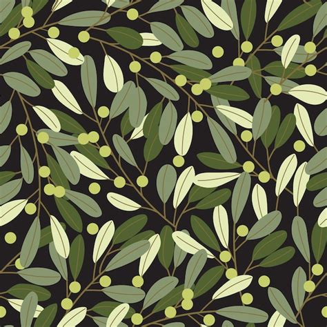 Premium Vector Olive Branch Seamless Pattern