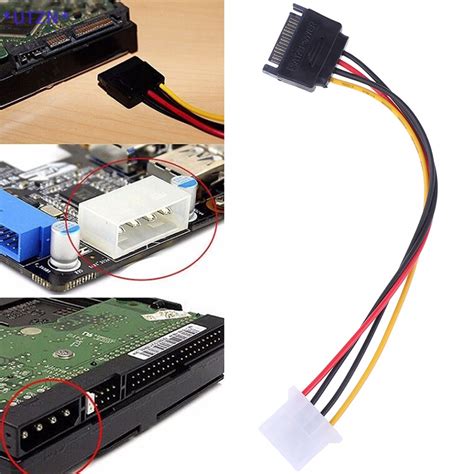 Utzn Sata To Ide Power Cable Pin Sata Male To Molex Ide Pin