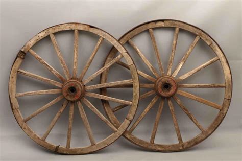 Pair of antique wagon wheels