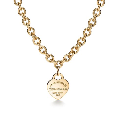 Return to Tiffany™ Heart Tag Necklace in Yellow Gold, Medium | Tiffany & Co. CA