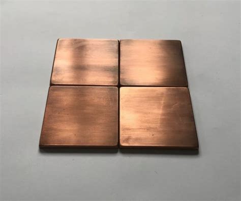 Set Of 4 Handmade Copper Tiles Perfect For Kitchen Backsplash Livingroom Fireplace 100