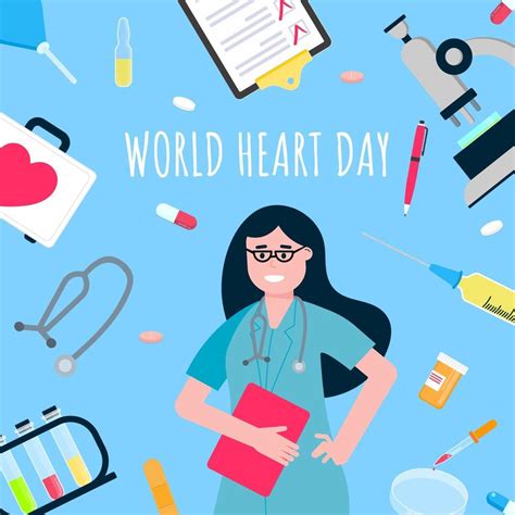 World Heart Day Concept Flat Style Design Poster 3286235 Vector Art At