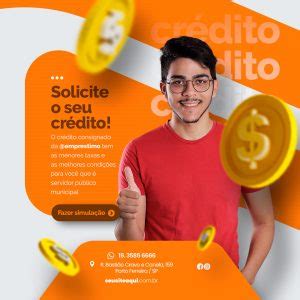 Solicite o seu crédito Empréstimo Social Media PSD Editável download