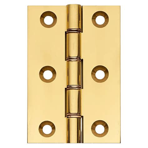 76x51mm Double Phosphor Bronze Washered Butt Hinge Polished Brass