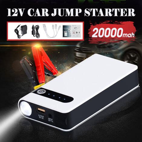 12V Portable 20000mAh Car Jump Starter Chargeur De Batterie D Urgence