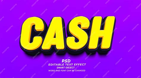 Premium Psd Cash 3d Editable Text Effect Photoshop Psd Template