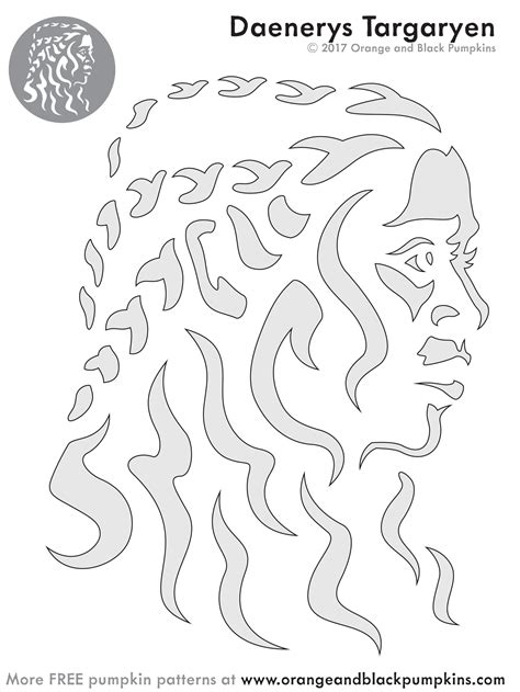 Game Of Thrones Daenerys Pumpkin Stencil Pumpkin Pattern Pumpkin