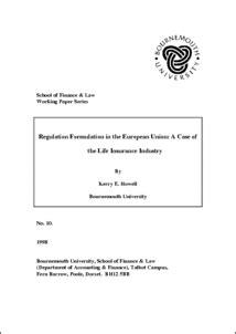 Bournemouth University Research Online BURO Regulation Formulation