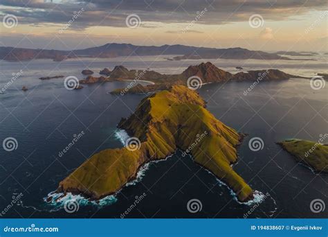 Padar Island.pink Beach.Flores Tropical Paradise. Labuan Bajo. Drone ...