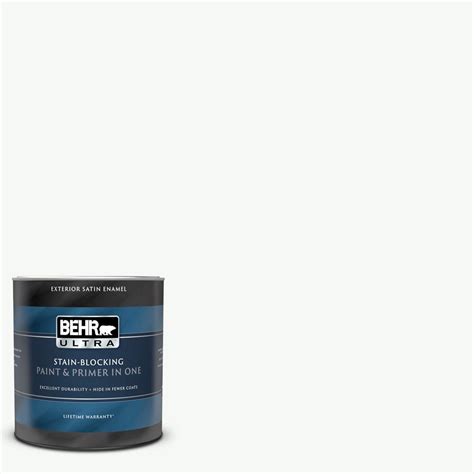 Behr Ultra Qt Pr W Ultra Pure White Satin Enamel Exterior Paint