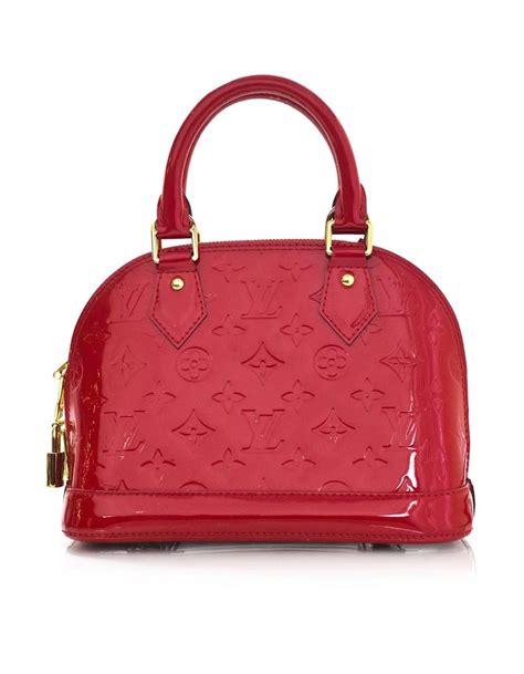 Louis Vuitton Red Patent Leather Monogram Vernis Alma Bb Crossbody Bag For Sale At 1stdibs