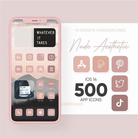 IOS APP ICONS Pack Nude Neutral Aesthetic Minimalism Etsy