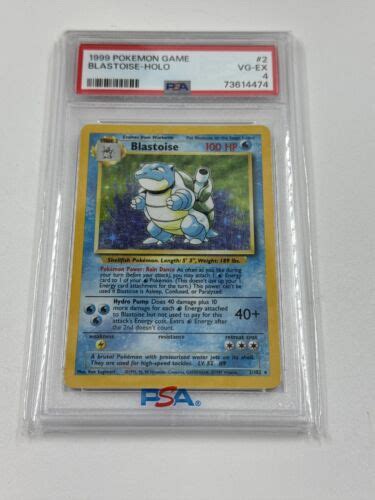 1999 Pokemon Base Set Unlimited Blastoise 2 102 Holo Very Good