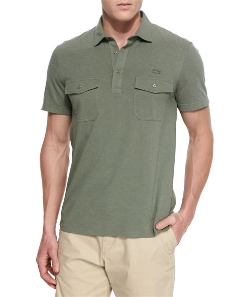 Lacoste Double-Pocket Polo Shirt in Green for Men - Lyst