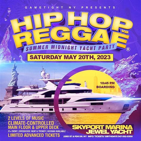 May 20 | NY Hip Hop vs Reggae® Jewel Yacht Party Saturday Night Skyport ...