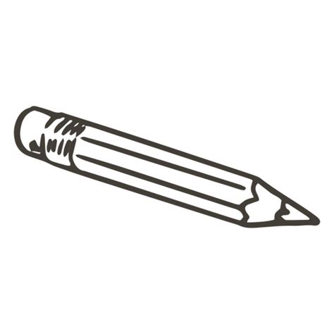 Diseño Png Y Svg De Dibujo En Blanco Y Negro De Un Icono De Lápiz Para