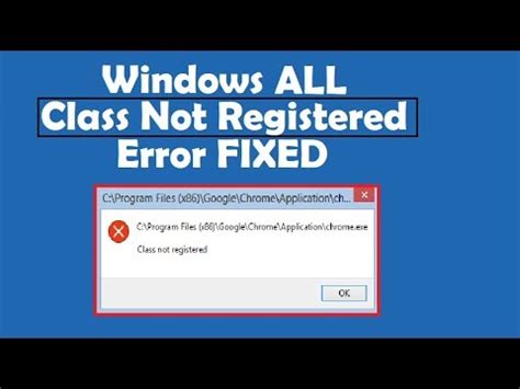 How To Fix Class Not Registered Error Windows Benisnous