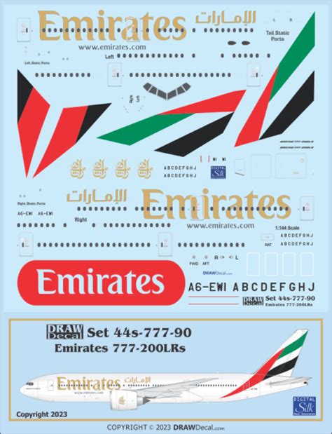 Emirates 777 200lrs Draw Decal