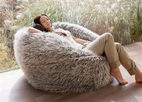 New Brown Faux Fur Bean Bag Chairs Ebay