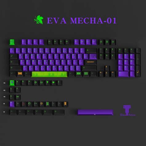 Gmk Mecha Evangelion Pbt Dye Sublimation Cherry Profile Keycaps