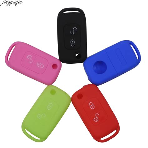 Jingyuqin 30pcs Lot 2 Buttons Silicone Car Key Fob Cover Case Set For