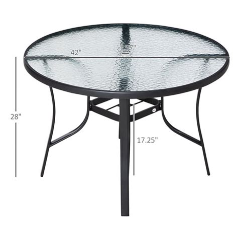 Table Manger Pour L Ext Rieur Ronde Par Outsunny Avec Trou Pour