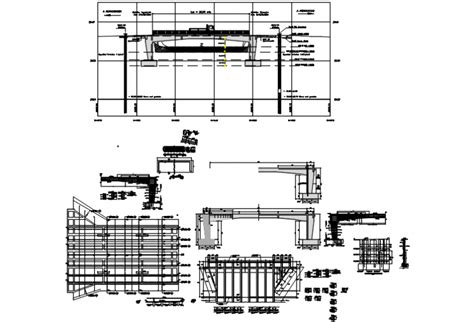 Long Concrete Bridge Section And Constructive Structure Drawing Details