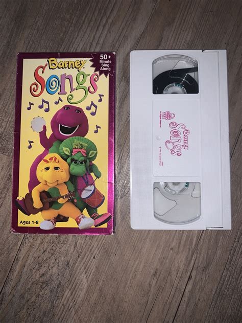 Barney Barney Songs Vhs White Tape Educational Pbs Retro Vintage