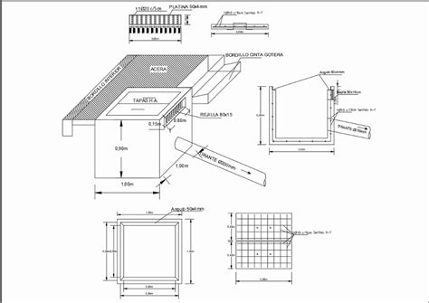 Planos De Cortes Sumideros Y Camara En Pavimento En Dwg Autocad The