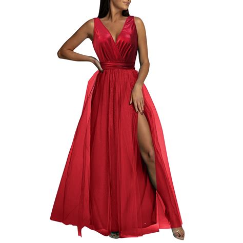 Dkinjom Women Sexy Solid Color Tulle Prom Dress Sweetheart Long Formal