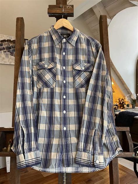 Rrl Ralph Lauren Plaid Flannel Work Shirt Gem