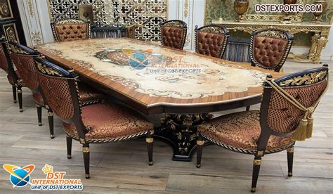 Rectangle Hand Carved Dining Table Furniture Set Dst International