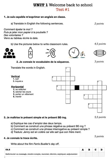 Test Unit 1 378883 Efortanglais Live Worksheets