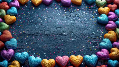 Ai Generated Valentine S Day Background With Colorful Heart Shaped