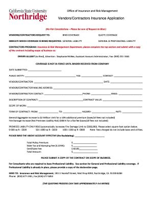 Contractors Application For Insurance Fill Online Printable Fillable