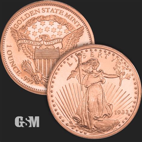 Saint Gaudens 1 Oz Copper Round 1 Oz Copper Coin