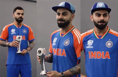 Watch Virat Kohli Poses With The Icc Odi Player Of The Year 2023 Award And Odi Team Of The Year Cap