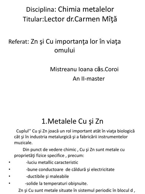 Pdf Prezentare Zn Si Cu Power Point Dokumen Tips