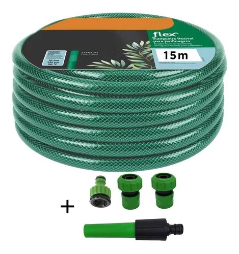 Mangueira Flex Verde 15m Pvc 3 Camadas C Engate 290101 Parcelamento