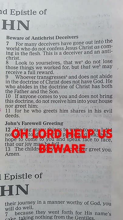 2 John 7 11 Oh Lord Help Us Letusbeware Youtube