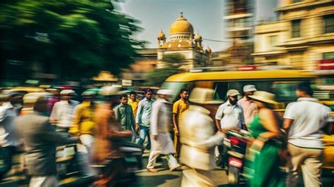 Crowded scene indian city | Premium AI-generated image
