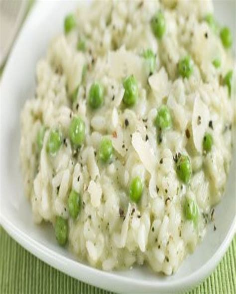 Risotto aux petits pois pour 4 personnes Recettes Elle à Table