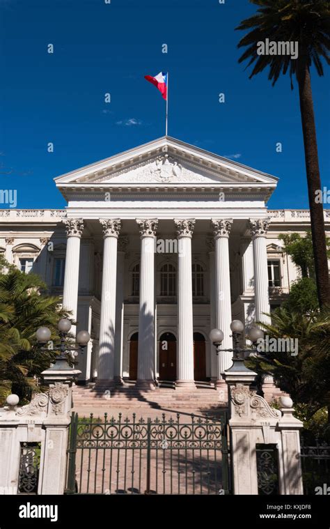 Former National Congress Building Is Located At Downtown Santiago Of